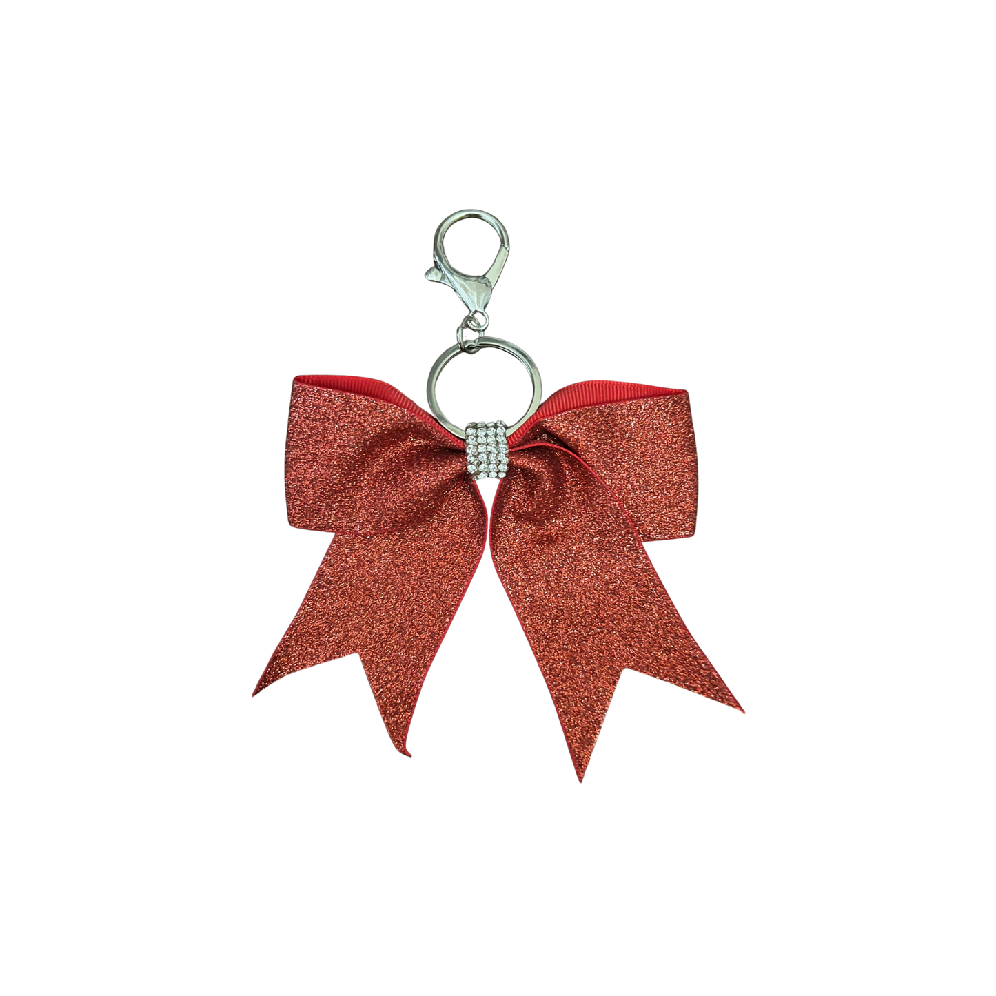 Red Glitter Bow Keychains