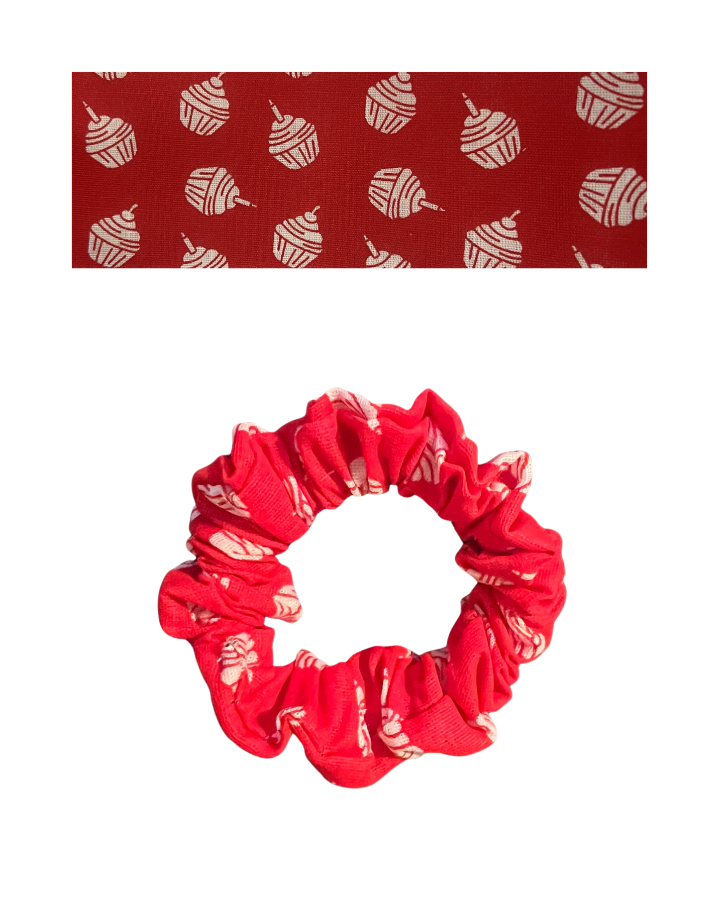 Red with white cupcakes with a candle
