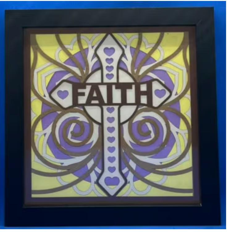 Faith Cross 3D Layered Framed Picture