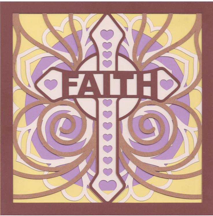 Faith Cross 3D Layered Framed Picture