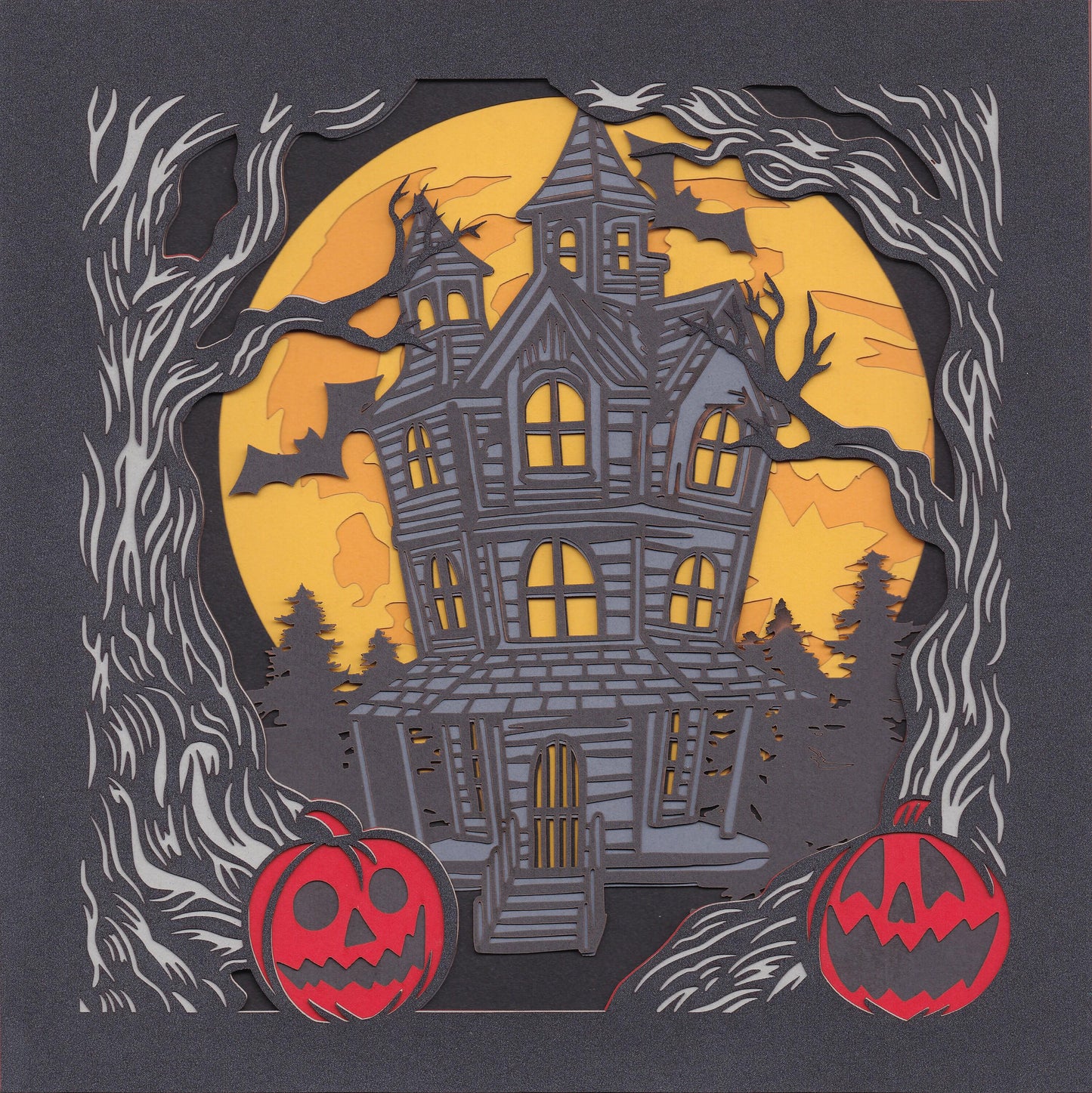 Haunted House 3D Layered Framed Picture