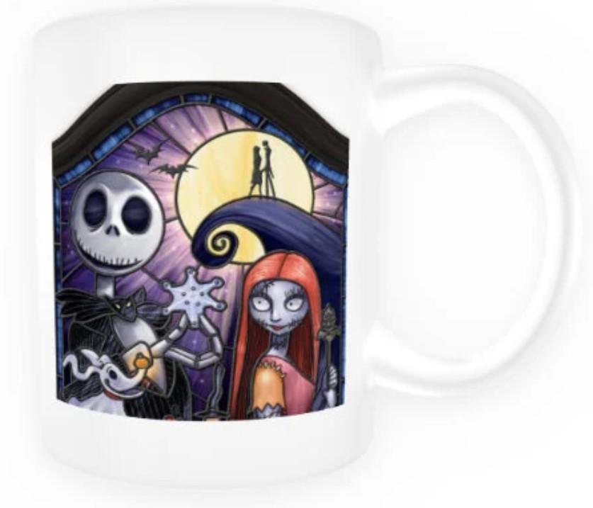 Jack and Sally Stained Glass Mug