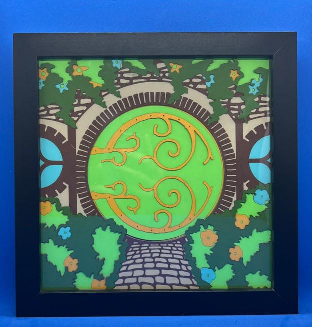 Lord of the Rings Hobbit Door 3D Layered Framed Picture