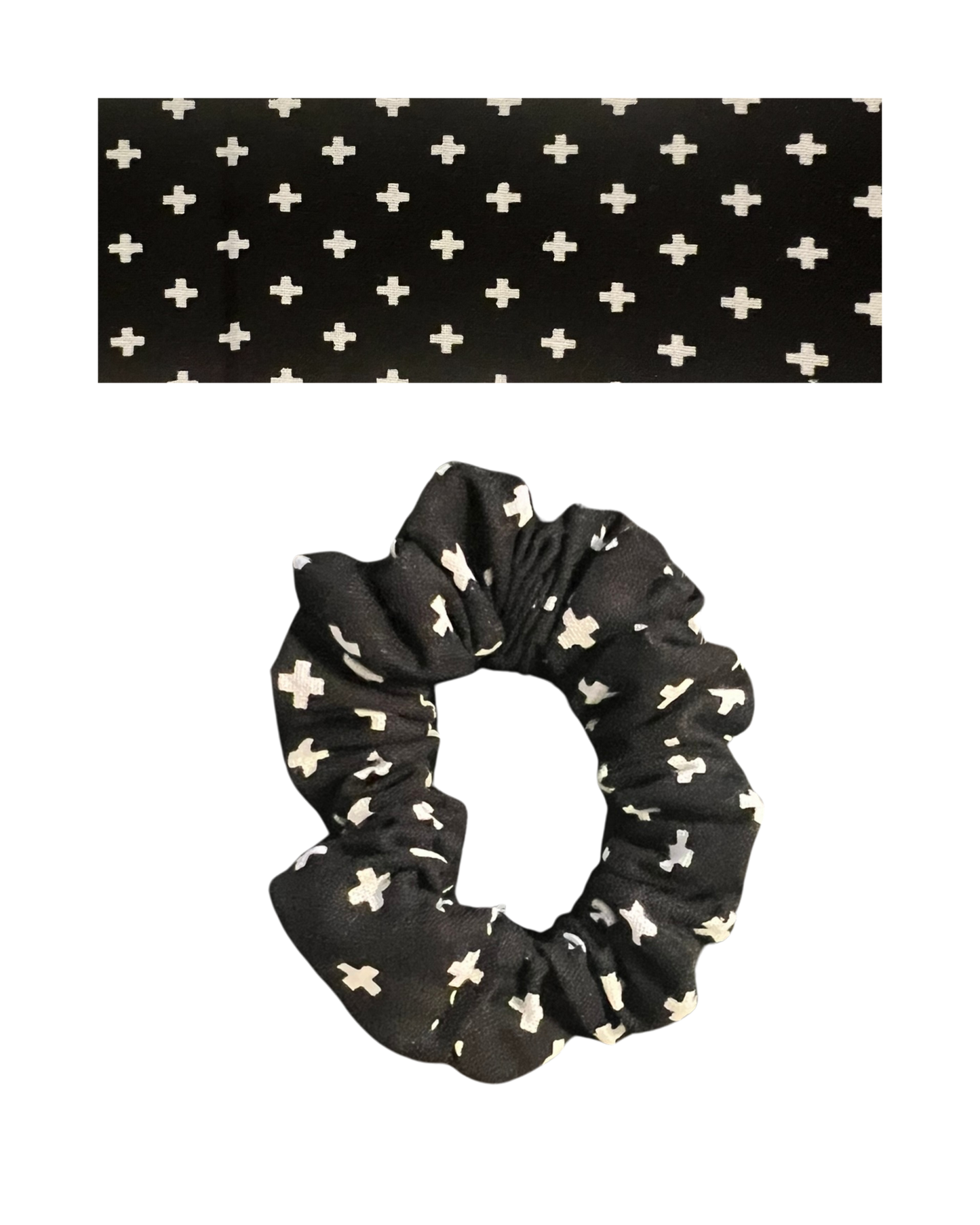 Black fabric with cross/plus signs (modern geometric shapes)