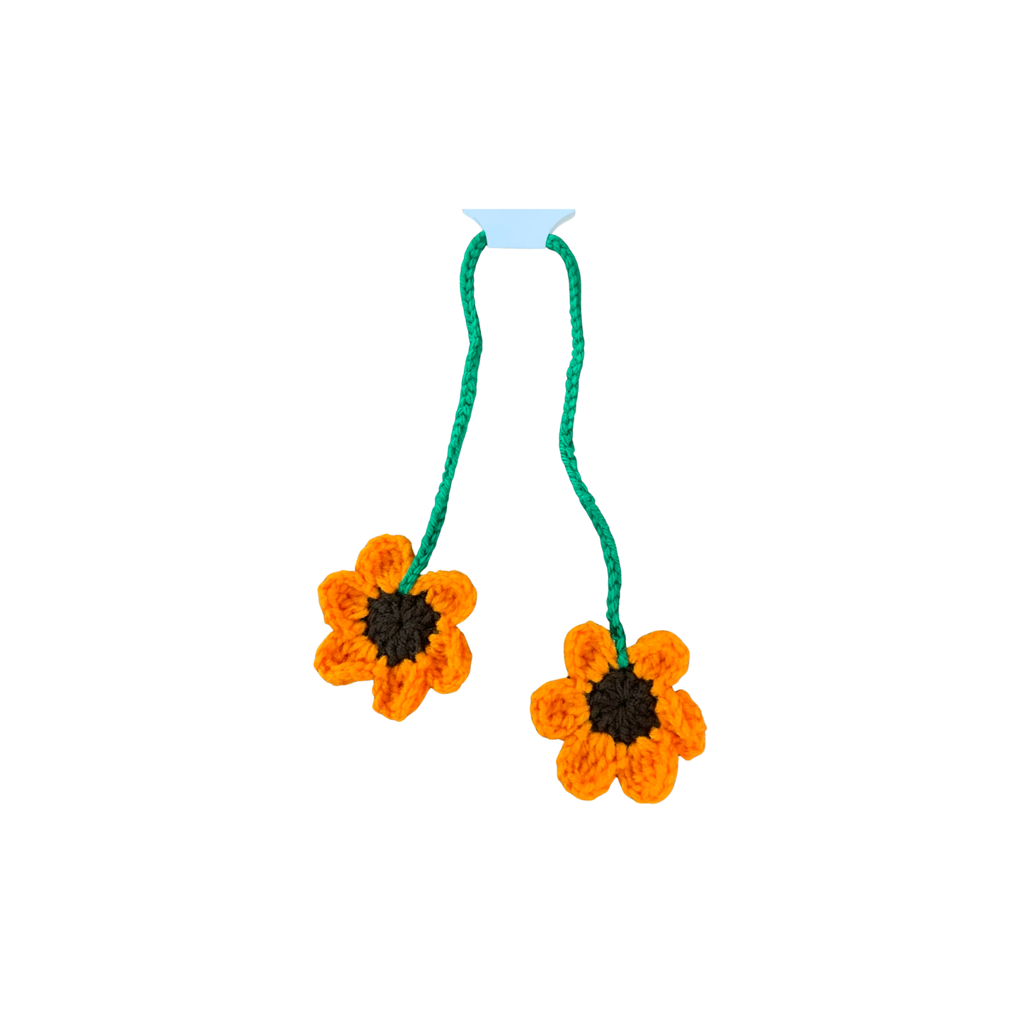 Crocheted Flower Rearview Mirror Hangers