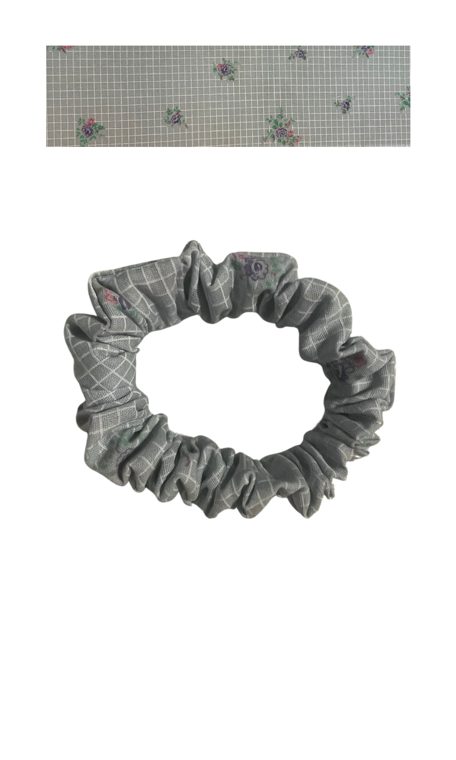 Sage green gingham with floral accents