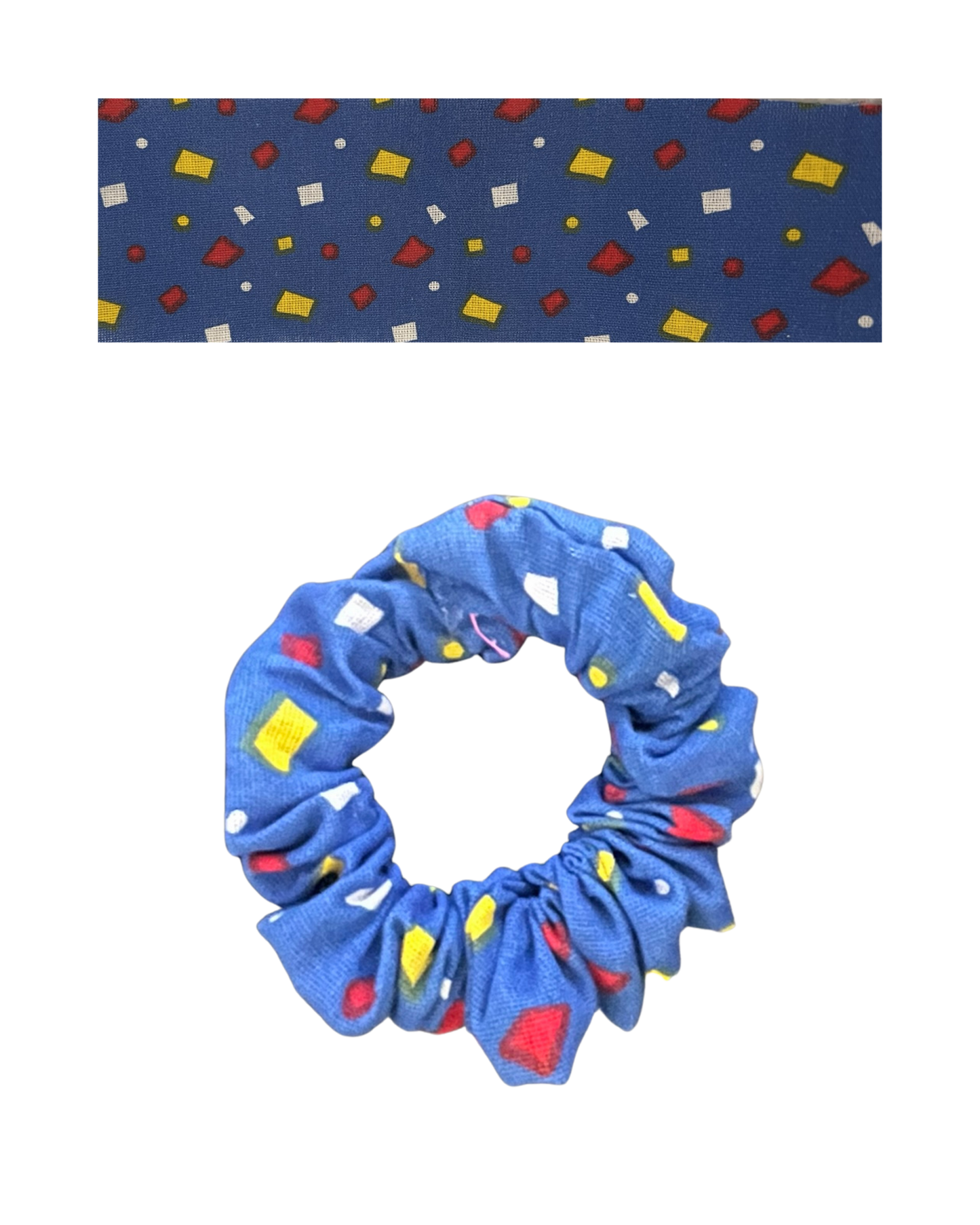 Blue with primary color confetti