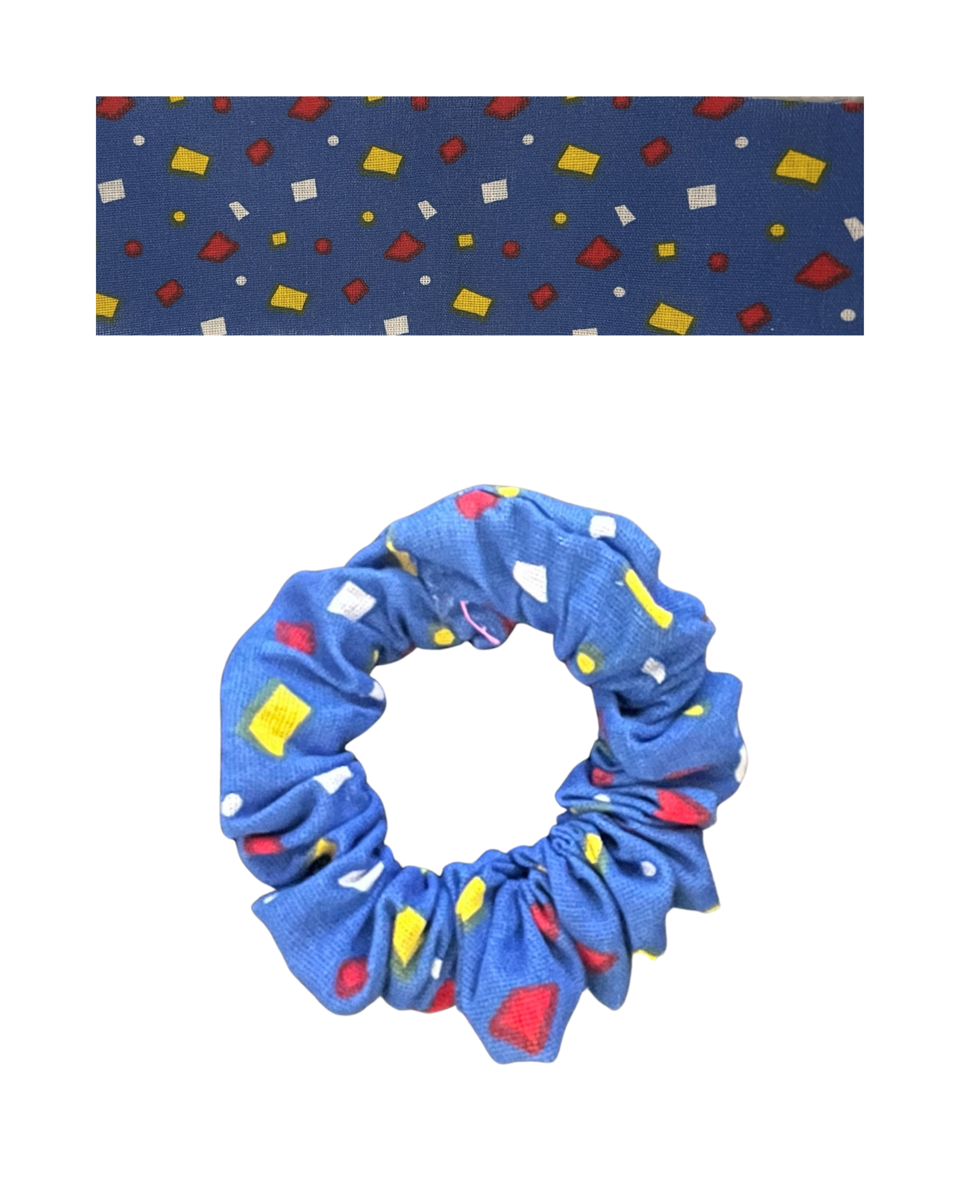 Blue with primary color confetti