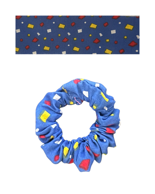 Blue with primary color confetti