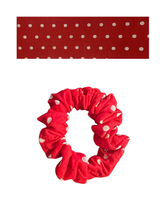 Red with white polka dots