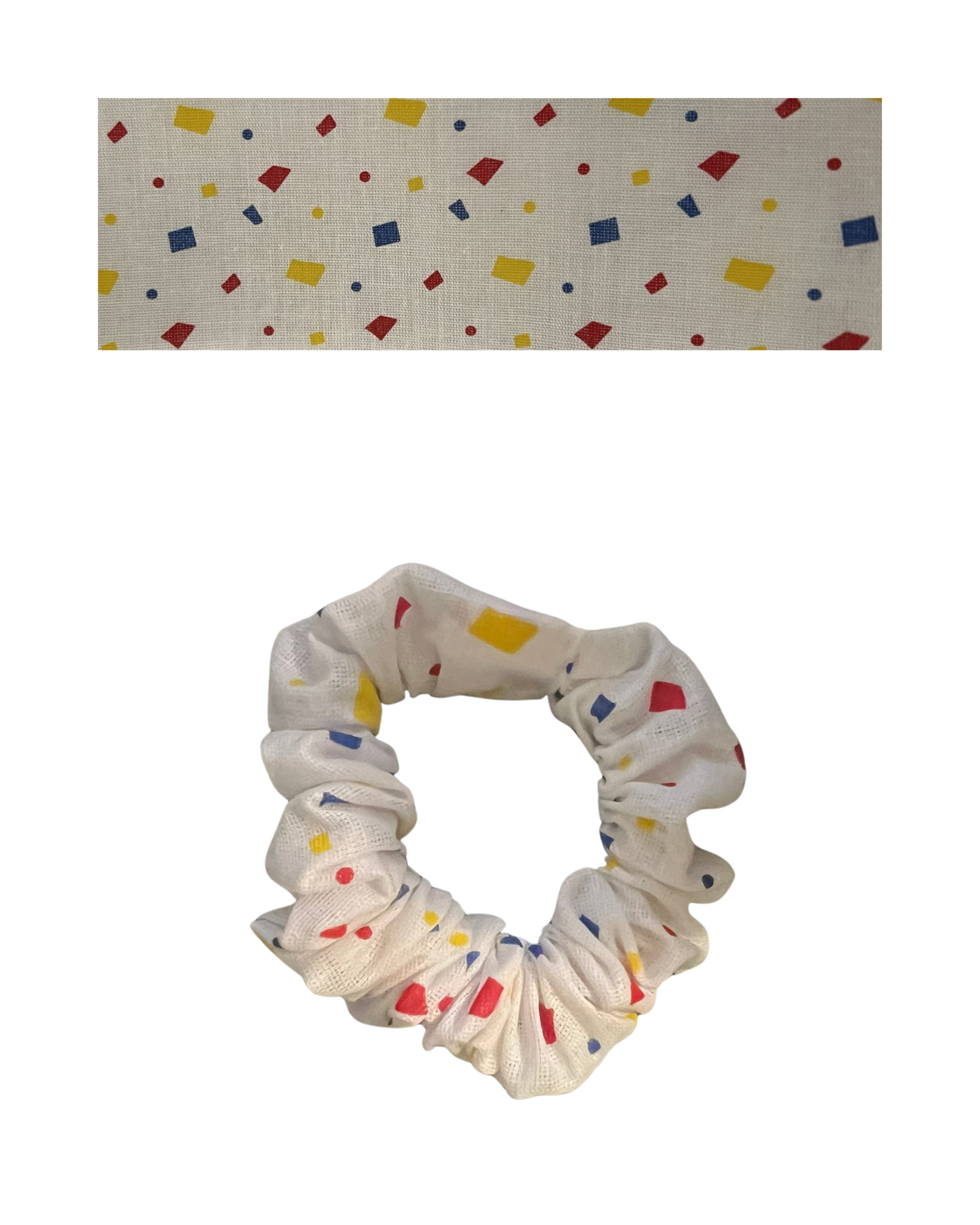 White with primary color confetti