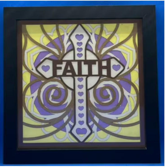 Faith Cross 3D Layered Framed Picture