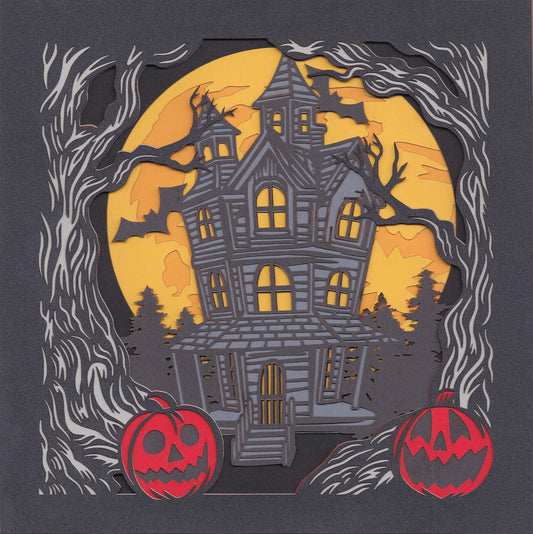 Haunted House 3D Layered Framed Picture