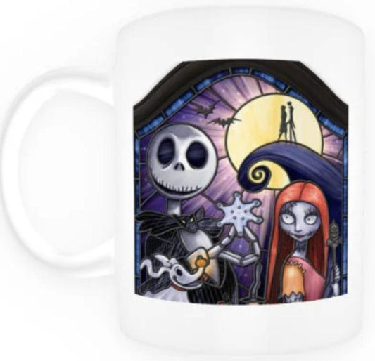 Jack and Sally Stained Glass Mug