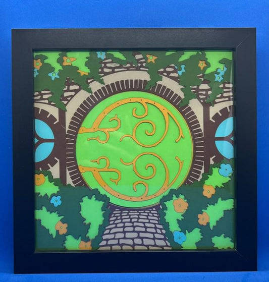 Lord of the Rings Hobbit Door 3D Layered Framed Picture