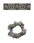 Black patterned scrunchie on a white background