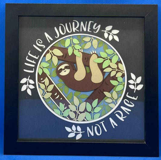 Sloth Motivational 3D Layered Framed Picture