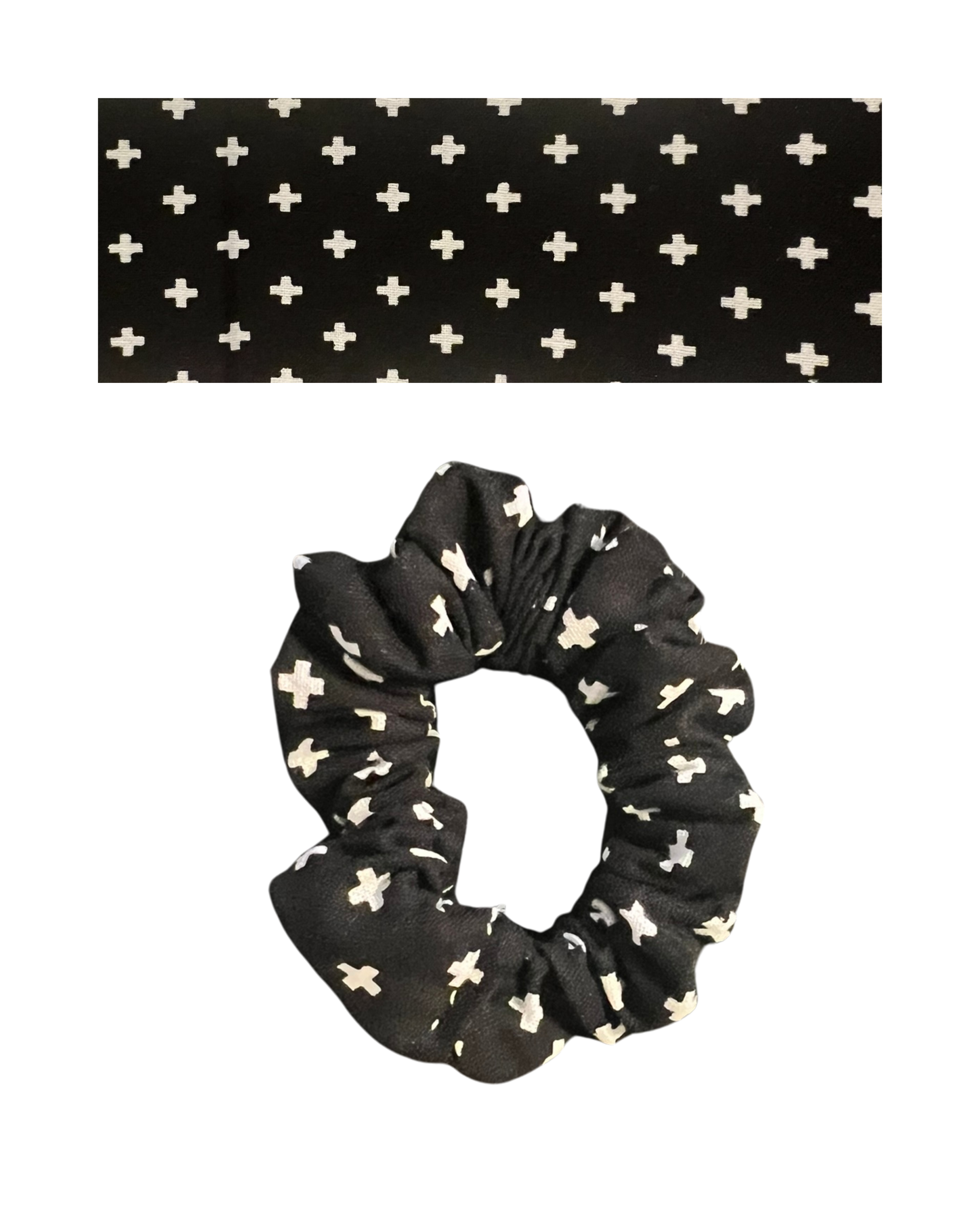 Black fabric with cross/plus signs (modern geometric shapes)