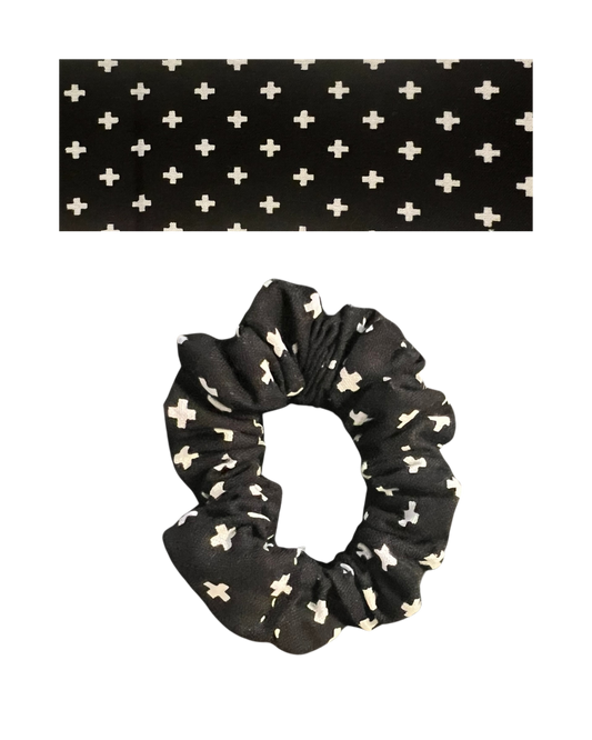 Black fabric with cross/plus signs (modern geometric shapes)