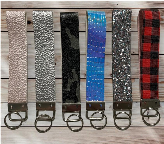 Keyrings wristlet strap, faux leather key ring for bag strap, lanyards, wrist key fob, id badge keychain Set 2